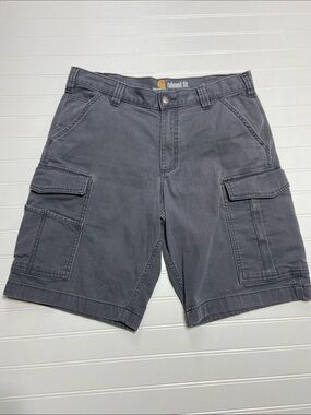 Carhartt Rigby Cargo Shorts Men’s 33 Gray Relaxed Fit Casual Work Outdoor EUC